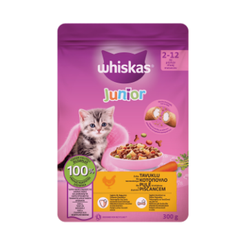 WHİSKAS YAVRU TAVUKLU KURU MAMA 300G*14 resmi