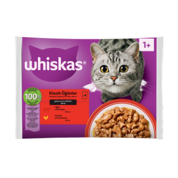 WHİSKAS KLASİK ÖĞÜNLER POŞET YA 4X85G*13 resmi